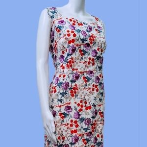NWT Ann Taylor Floral Jacquard Lined Sheath Dress Women’s Size 14P